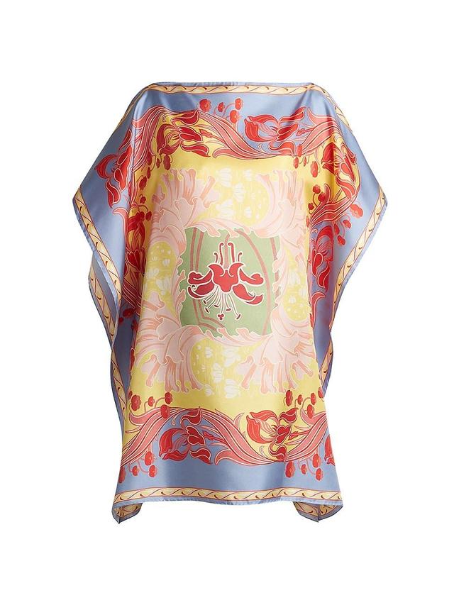 Womens Floral Silk Scarf Tunic Product Image