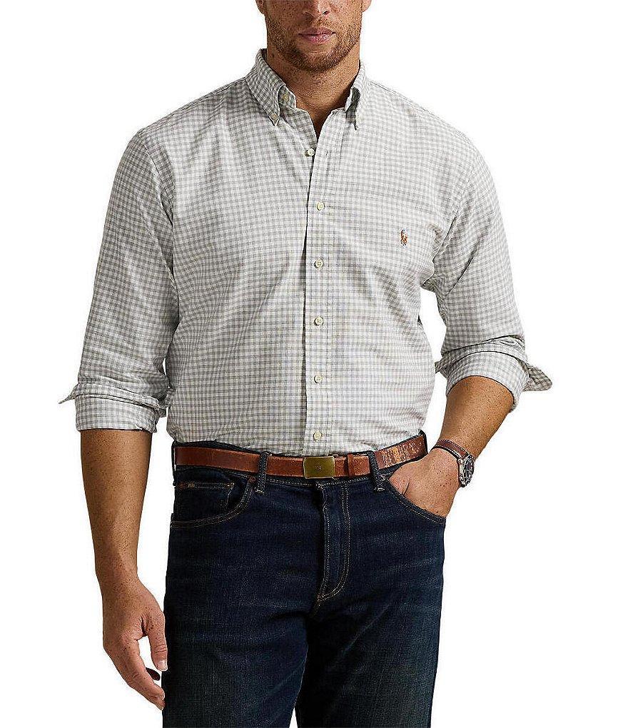 Polo Ralph Lauren Big & Tall Gingham Oxford Long Sleeve Woven Shirt Product Image