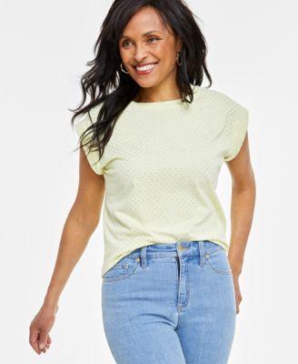 Women's Embellished Cotton Top, Created for Macy's Product Image