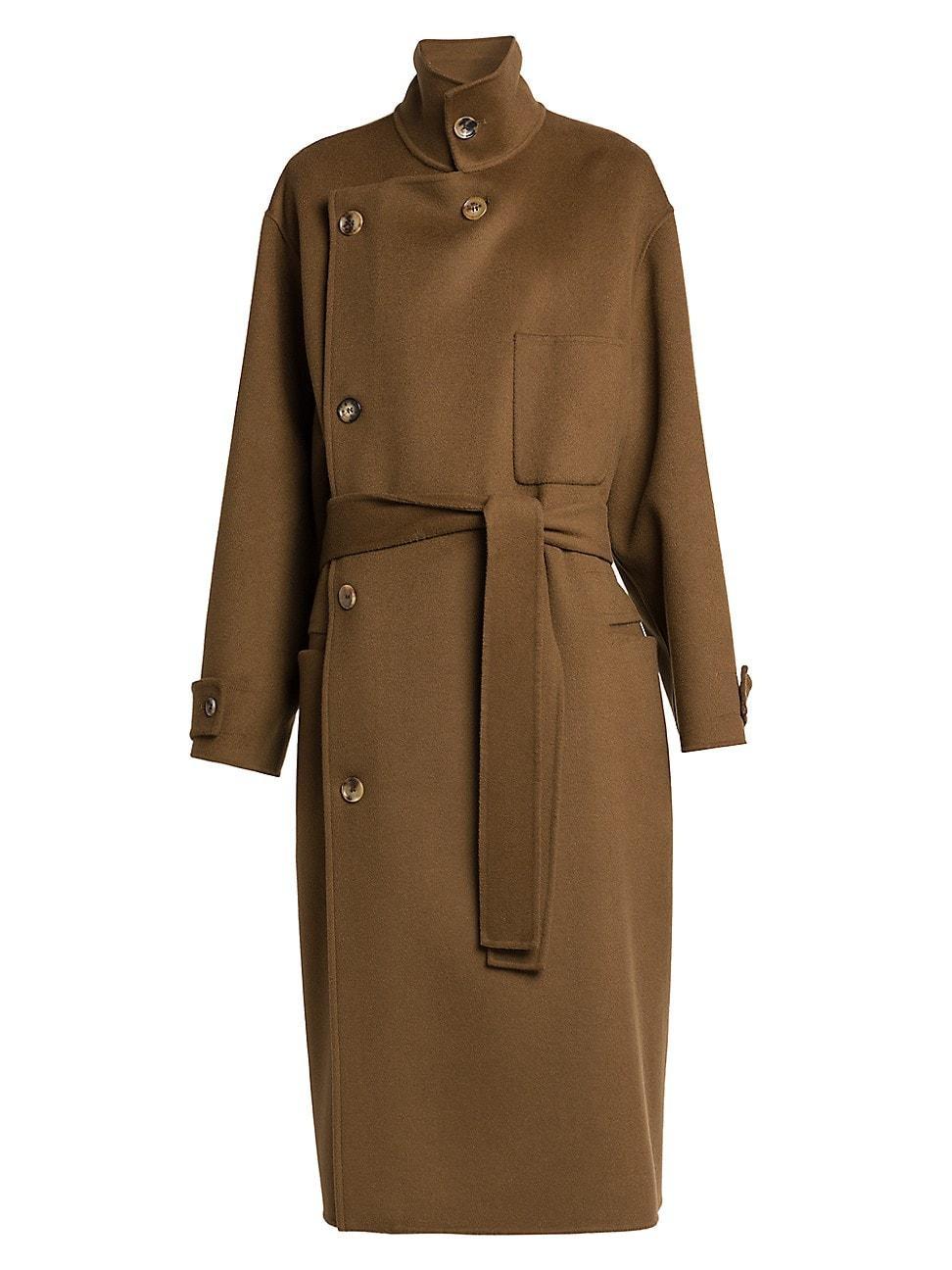 Womens Double-Felt Wool Trench Coat Product Image