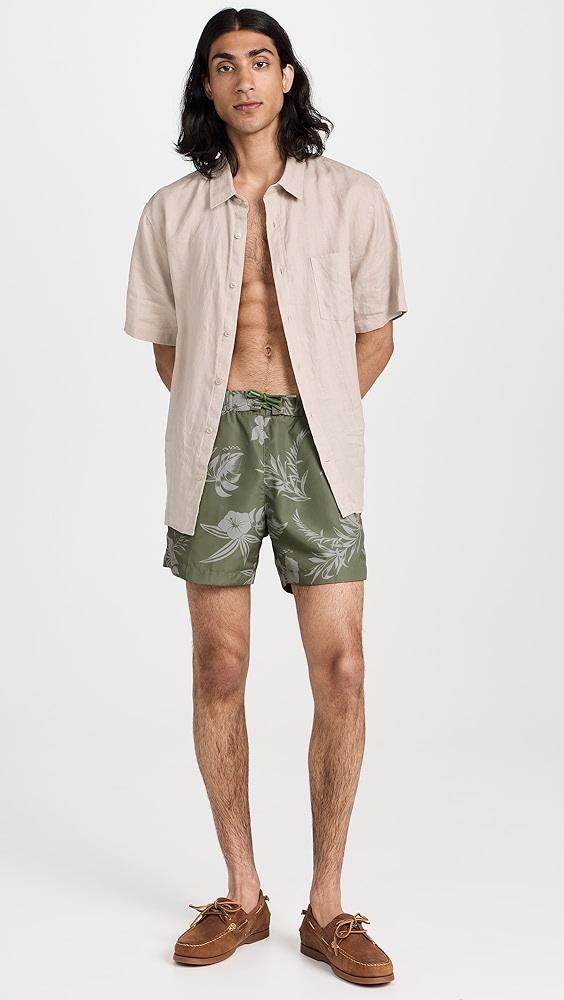 BOSS Reev Tropical Print Swim Trunks 4.75" | Shopbop Product Image