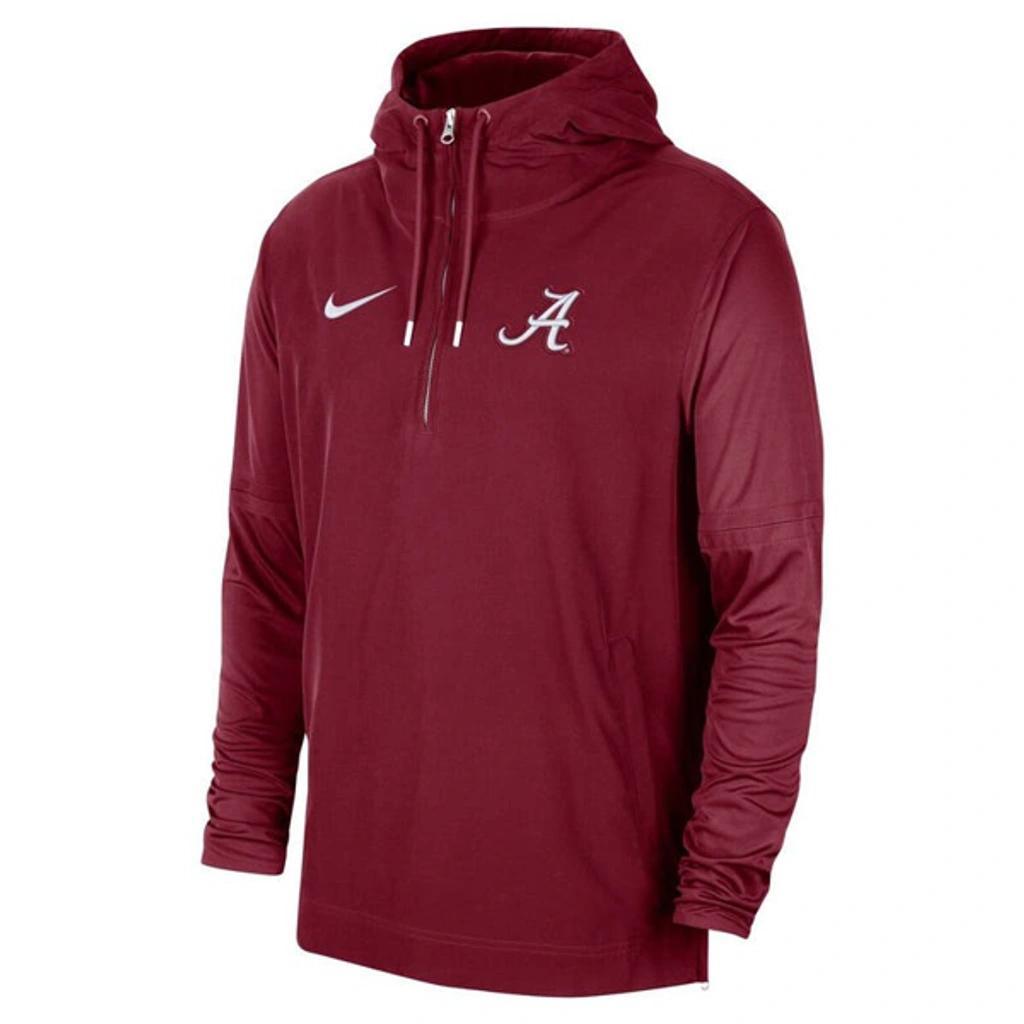 NIKE Crimson Alabama Crimson Tide 2023 Coach Half-zip Hooded Jacket Product Image