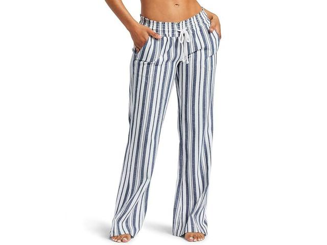 Roxy Oceanside Yarn-Dye Pants (Mood Indigo Paradise Stripe) Women's Casual Pants Product Image