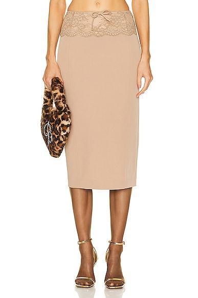 Blumarine Midi Skirt Taupe. (also in ). Product Image