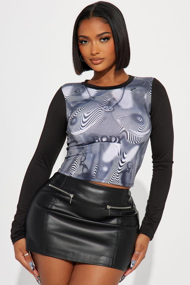 Body Illusion Long Sleeve Top - Black Product Image