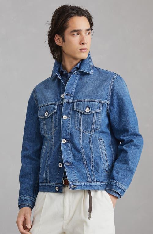 BRUNELLO CUCINELLI Blue Single-breasted Denim Jacket product image