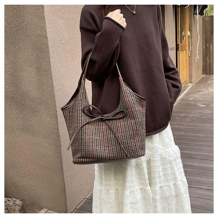 Plaid Bow Tote Bag Product Image