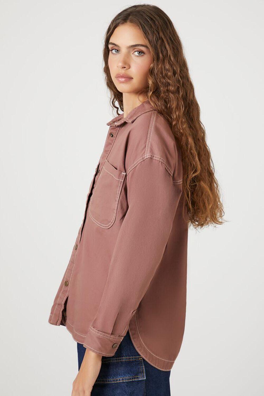 Twill Dolphin-Hem Shacket | Forever 21 product image