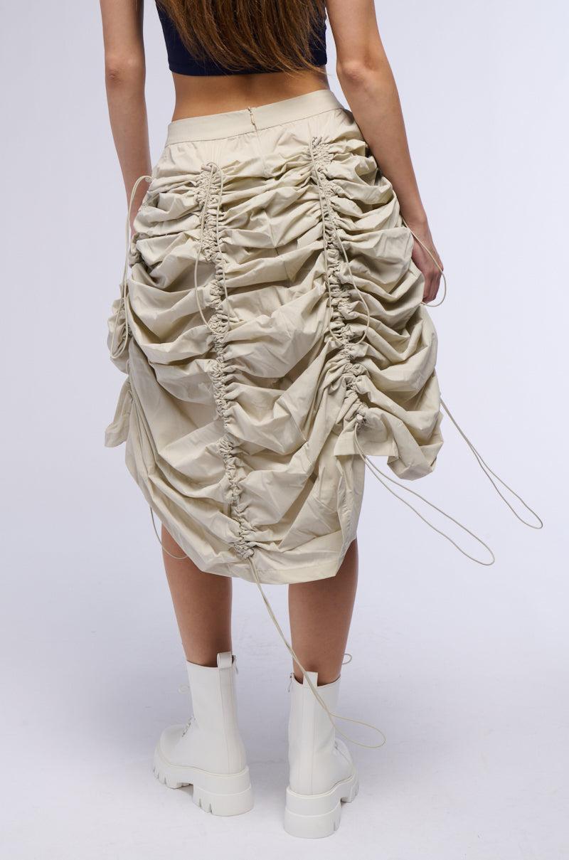 CHLOE CONVERTIBLE DRAWSTRING HIGH LOW SKIRT Product Image