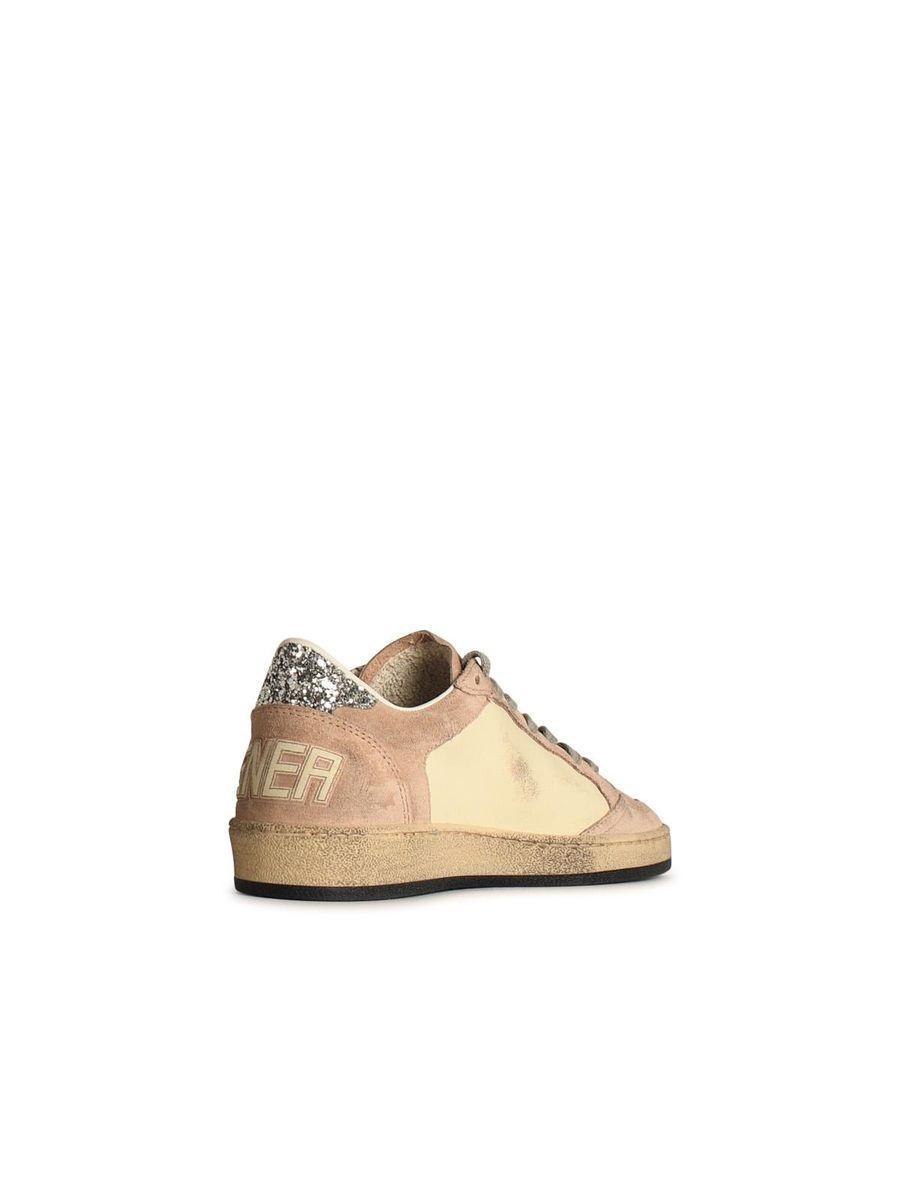 GOLDEN GOOSE 'ballstar' White Leather Sneakers Woman In Pink Product Image