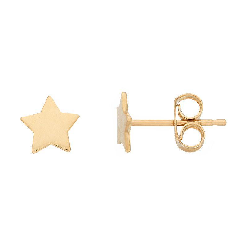 14K Gold Star Post Earrings, Womens Product Image