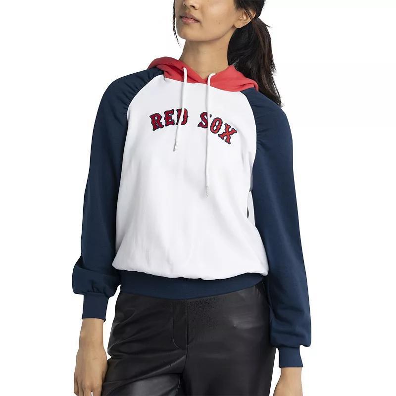 Womens Lusso Boston Red Sox Marlowe Tri-Blend Raglan Pullover Hoodie Product Image