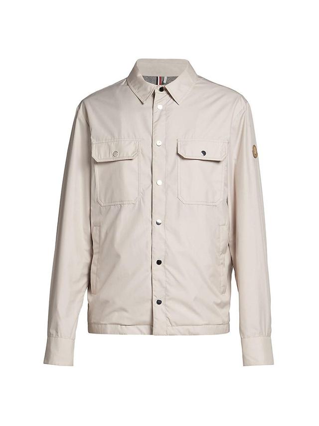 MONCLER Men's Piz Snap-front Overshirt In Light Grey Product Image