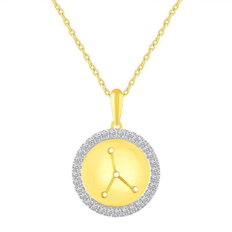 1/4 Carat T.W. Diamond Halo Zodiac Pendant Necklace, Womens Capricorn Product Image