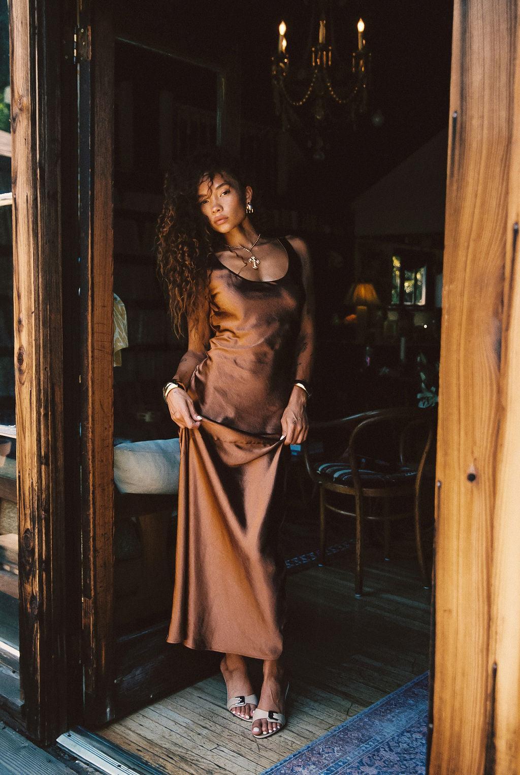 Orion Bronze Maxi Dress Product Image