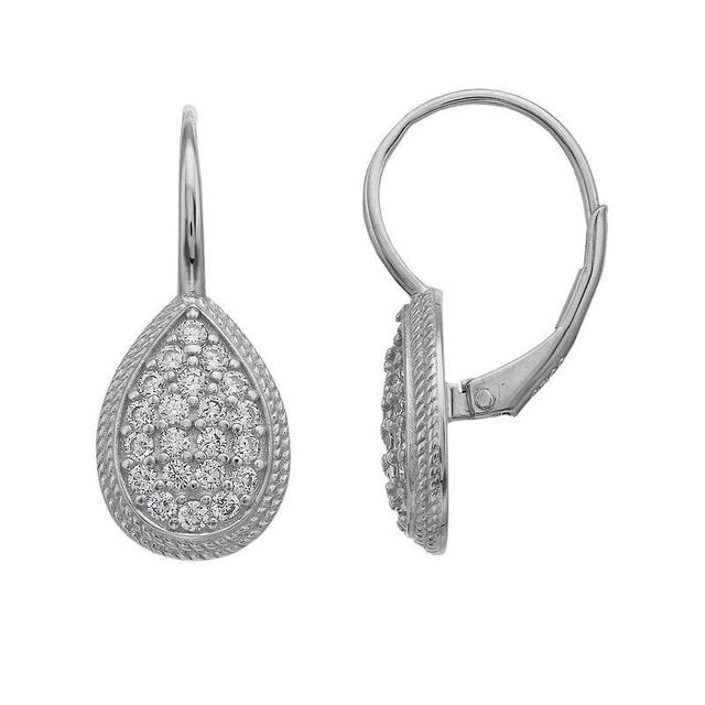 Rosabella Sterling Silver Cubic Zirconia Teardrop Cluster Earrings, Womens Product Image