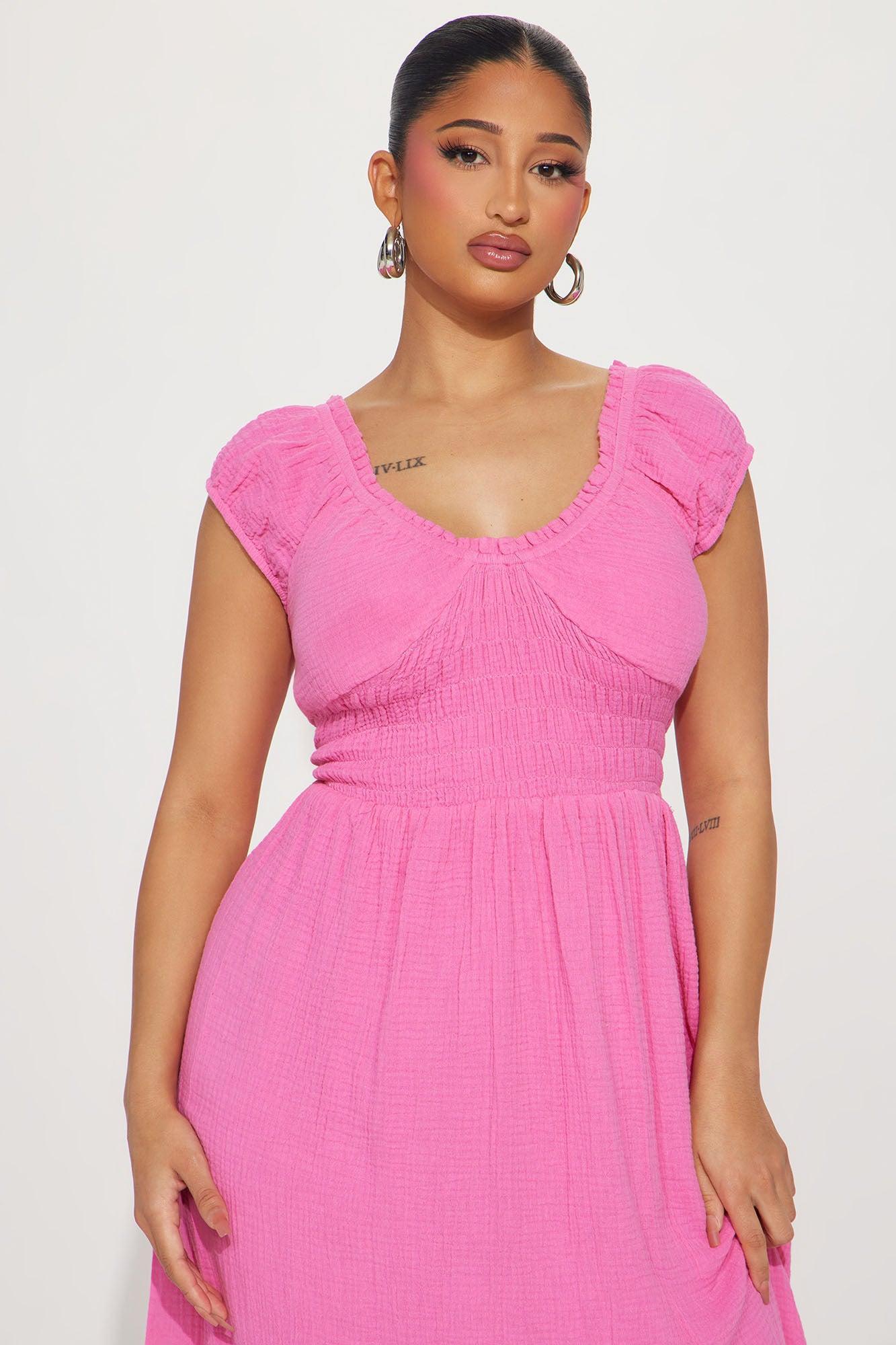 Leah Gauze Maxi Dress - Pink Product Image