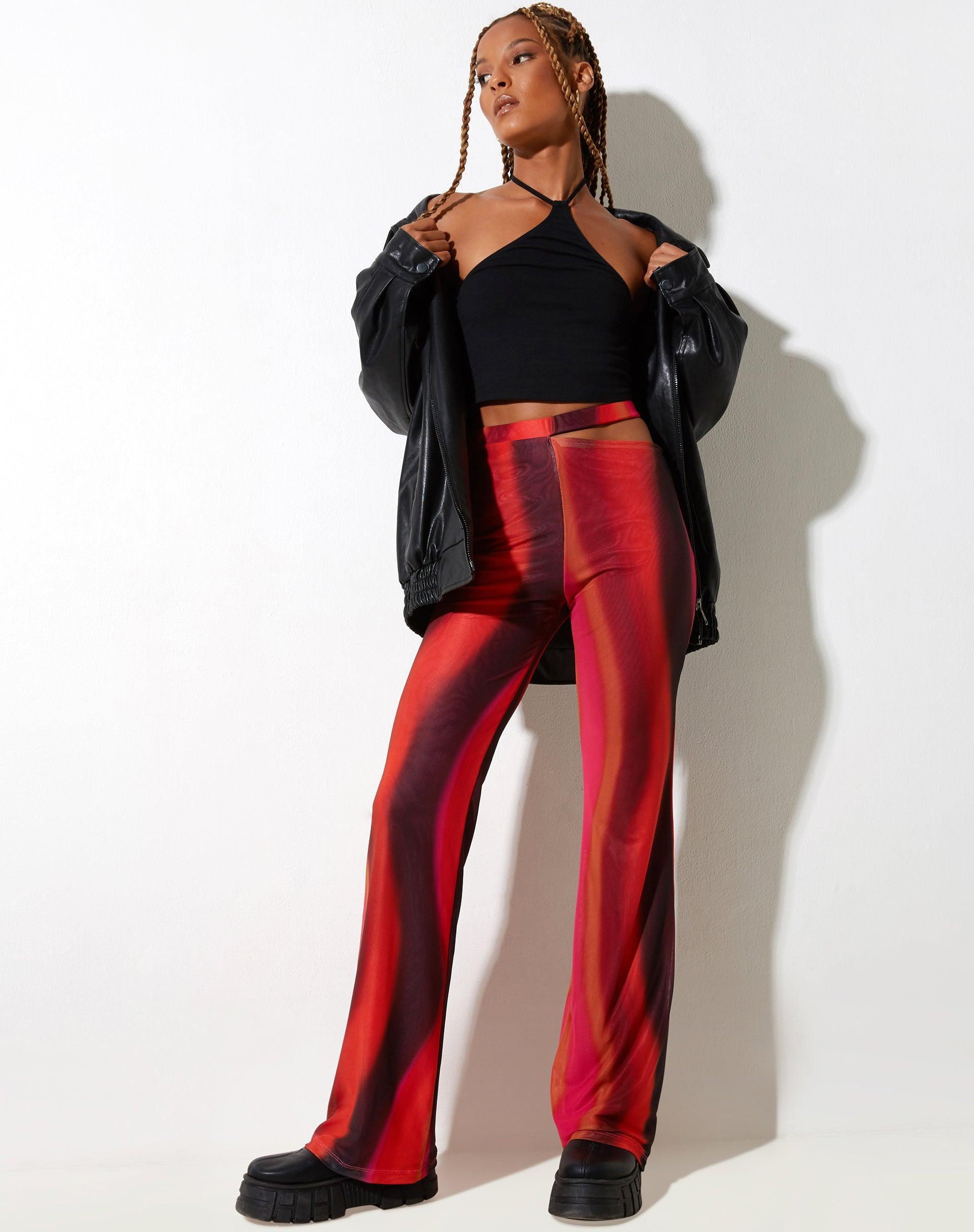 Zola Flare Trouser in Solarized Orange and Pink Product Image