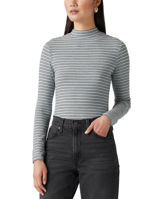 Womens Levis Effortless Long Sleeve T-Shirt Lunar Stripe Red Product Image