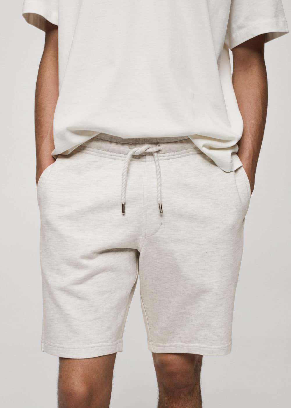 MANGO MAN - Jogger cotton Bermuda shorts light heather greyMen Product Image