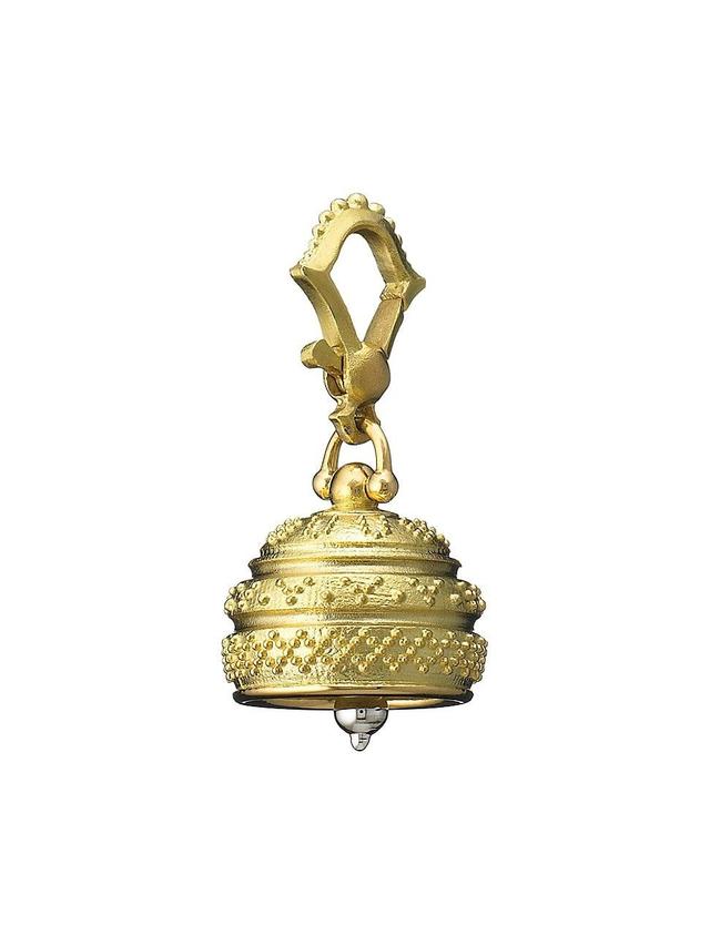 Womens Meditation Bells Granulated 18K Yellow Gold Pendant Product Image