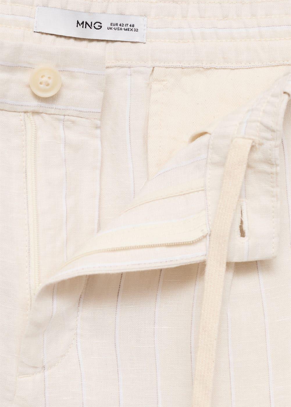 Mango Mens Drawstring Detail Striped Pants Product Image