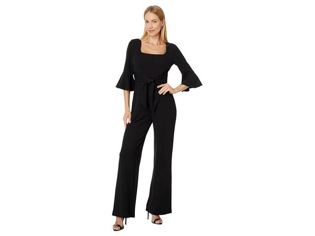 Adrianna Papell Knit Crepe Tie Front Jumpsuit Women's Jumpsuit & Rompers One Piece Product Image