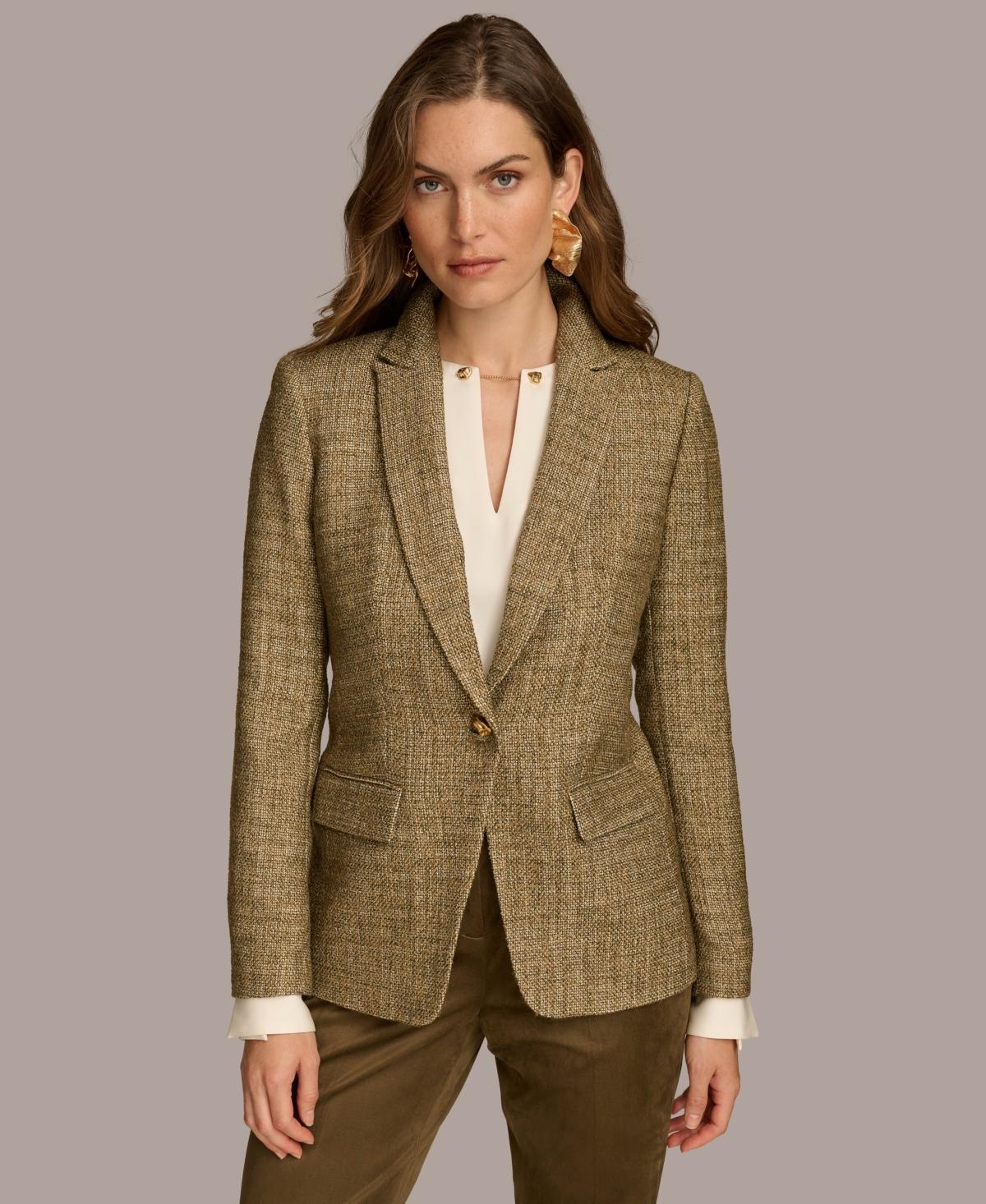 Donna Karan New York Womens Textured One-Button Jacket Product Image