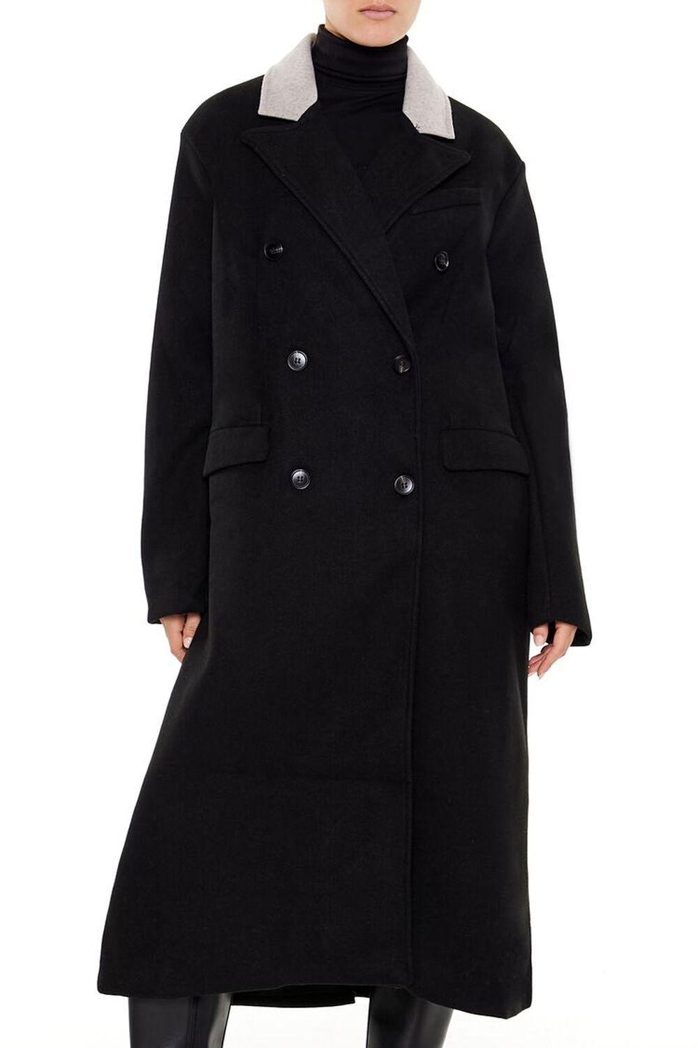 Two-Tone Double-Breasted Trench Coat | Forever 21 Product Image