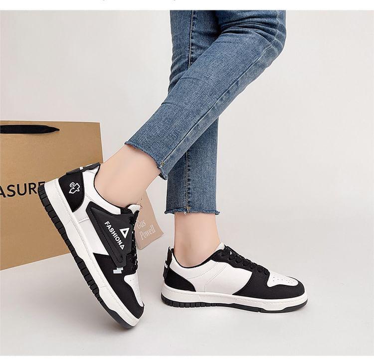 Color Block Lettering Platform Sneakers Product Image