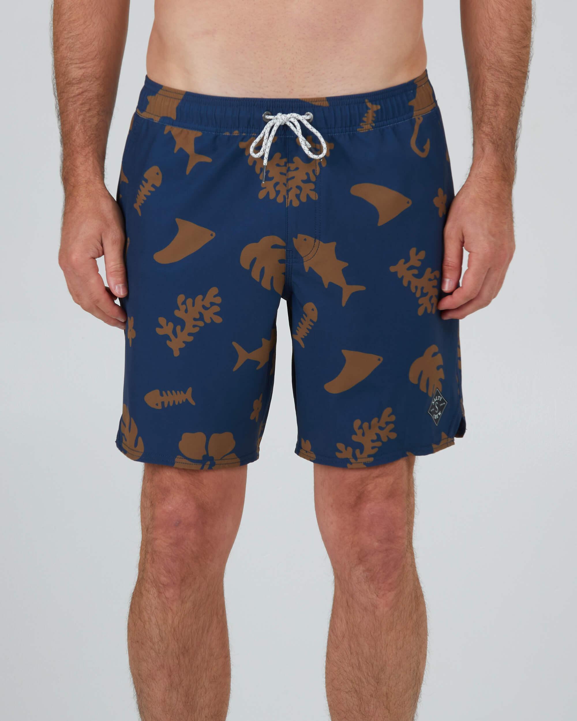 Lowtide Elastic Boardshort - Navy/Gold Product Image