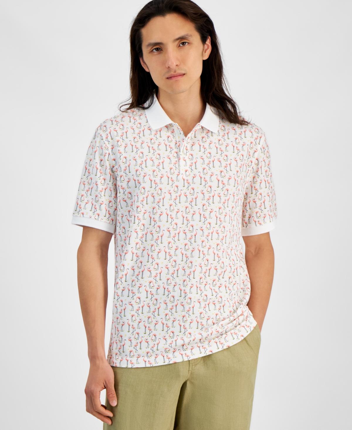 Men's Flamingo State Regular-Fit Printed Performance Piqué Polo Shirt, Created for Macy's  Product Image