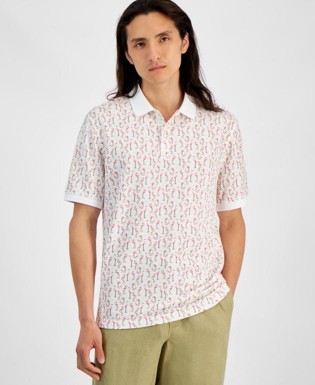 Men's Flamingo State Regular-Fit Printed Performance Piqué Polo Shirt, Created for Macy's  Product Image