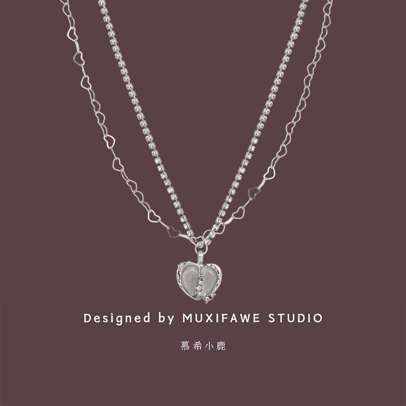 Heart Chain Layered Necklace product image