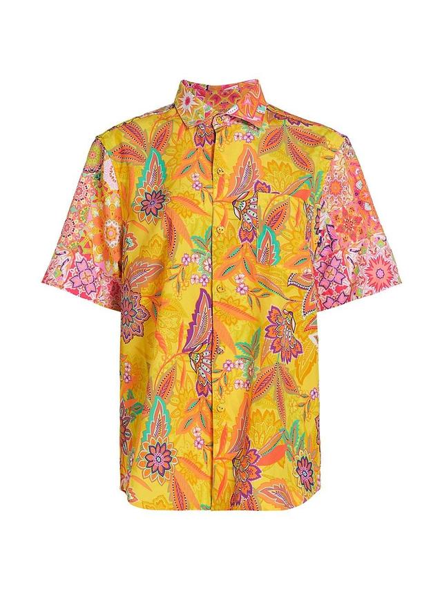 Womens Sunshine Floral Short-Sleeve Shirt Product Image