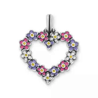 Enamel Floral Heart Wreath Pendant Product Image