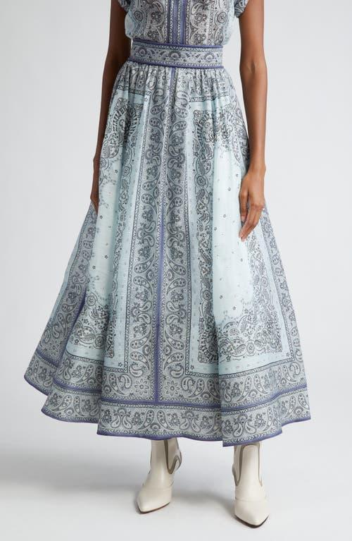 Womens Matchmaker Paisley Linen-Silk Maxi-Skirt Product Image