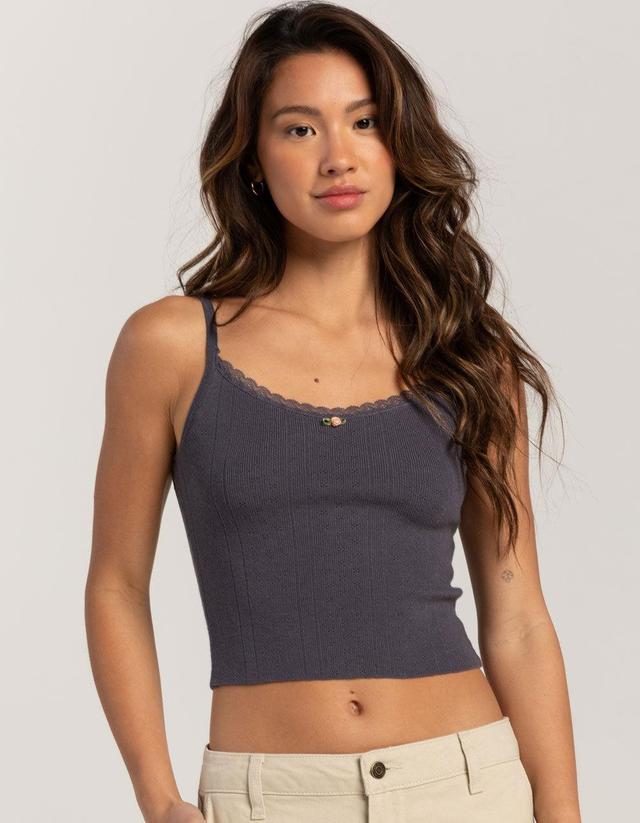 RSQ Womens Pointelle Lace Trim Cami Product Image