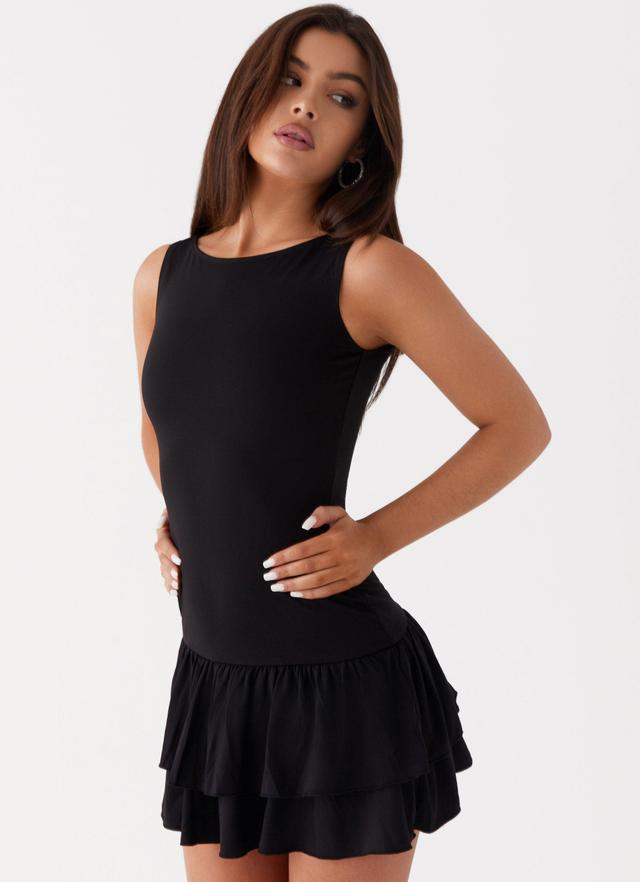 Rhiannon Frill Mini Dress - Black Product Image