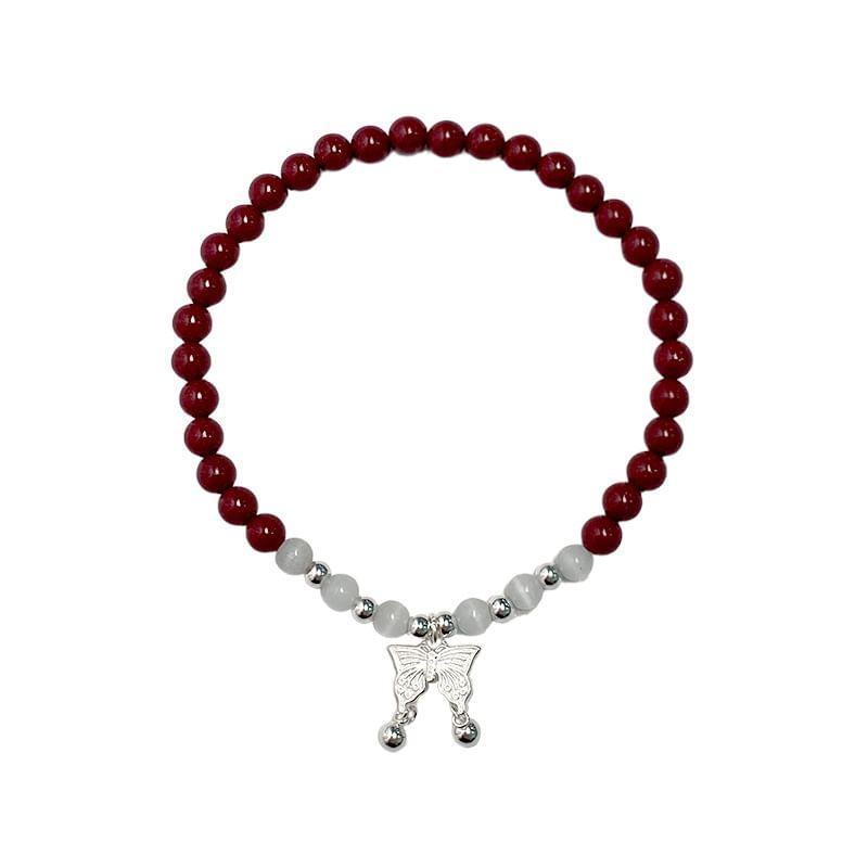 S925 Sterling Silver Butterfly Gemstone Bracelet Product Image