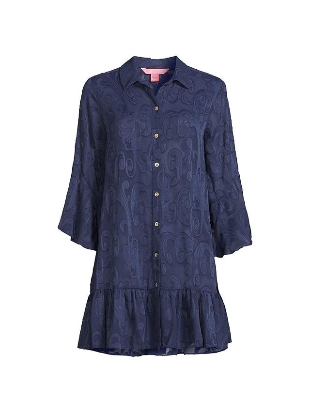 Womens Linley Flounce Cover-Up Shirtdress Product Image