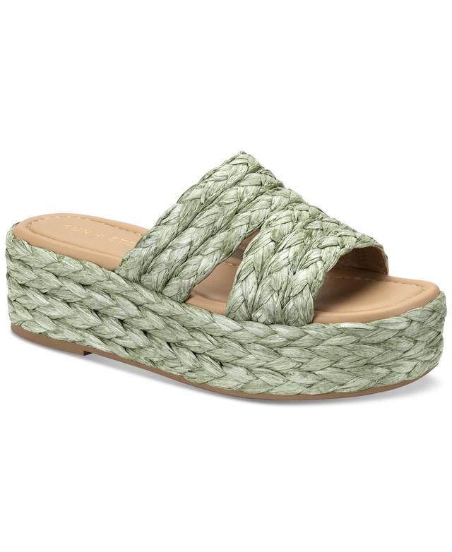 Sun + Stone Womens Olinkaa Woven Slide Espadrille Wedge Sandals, Created for Macys Product Image