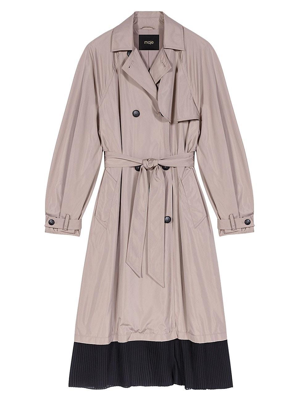 Womens Contrast Trench Coat Product Image