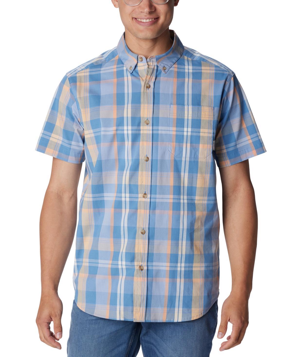 Mens Columbia Rapid Rivers Short Sleeve Shirt Blue Product Image