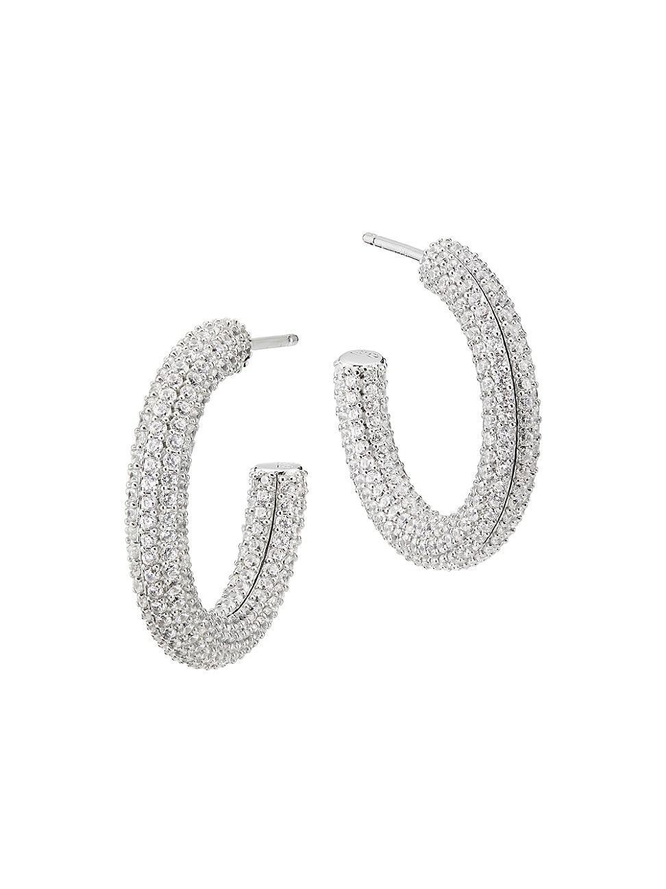 Womens Cubic Zirconia Hoop Earrings Product Image