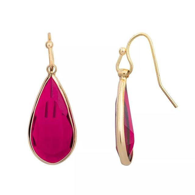 LC Lauren Conrad Simulated Crystal Teardrop Nickel Free Earrings, Womens, Gold Product Image