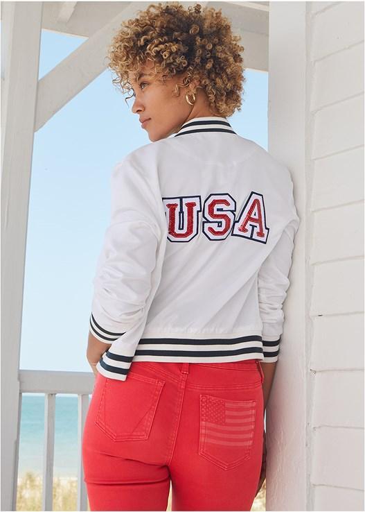 U.S.A. Matte Satin Bomber Product Image