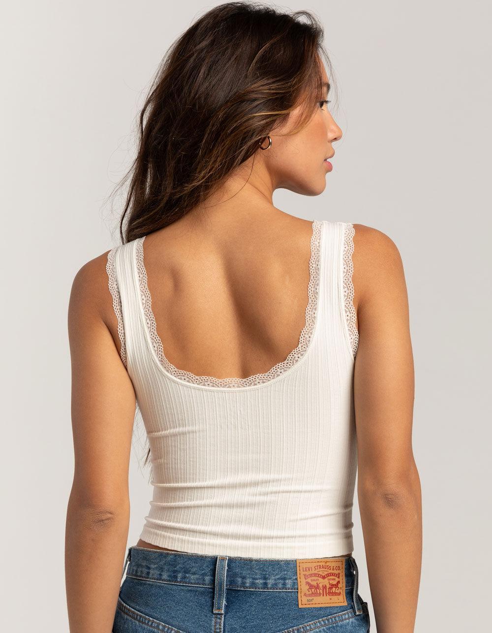 FULL TILT Seamless Lace Trim Womens Tank Top Product Image