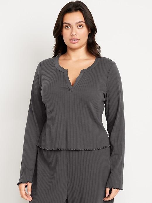 Ribbed Pajama Top Product Image