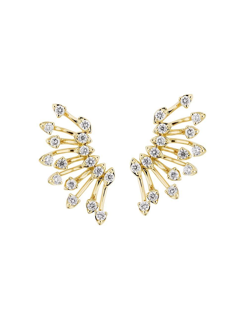 Womens Luminus 18K Yellow Gold & Diamond Earrings Product Image